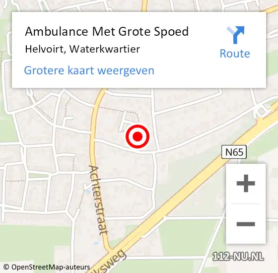 Locatie op kaart van de 112 melding: Ambulance Met Grote Spoed Naar Helvoirt, Waterkwartier op 21 augustus 2019 13:21
