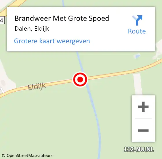 Locatie op kaart van de 112 melding: Brandweer Met Grote Spoed Naar Dalen, Eldijk op 21 augustus 2019 15:11