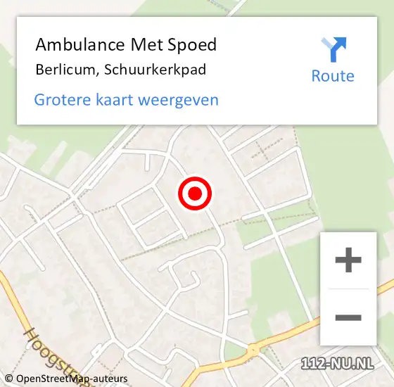 Locatie op kaart van de 112 melding: Ambulance Met Spoed Naar Berlicum, Schuurkerkpad op 21 augustus 2019 15:24