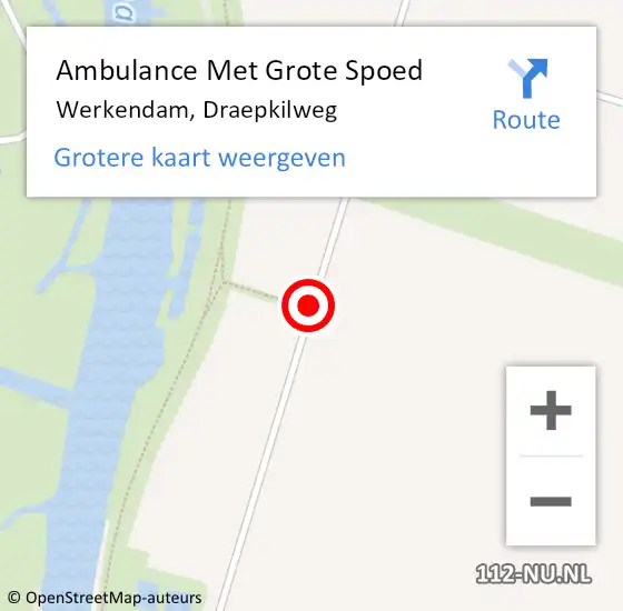 Locatie op kaart van de 112 melding: Ambulance Met Grote Spoed Naar Werkendam, Draepkilweg op 21 augustus 2019 15:42