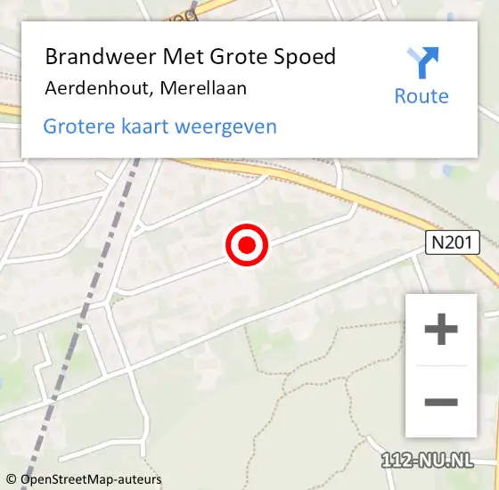 Locatie op kaart van de 112 melding: Brandweer Met Grote Spoed Naar Aerdenhout, Merellaan op 21 augustus 2019 15:43