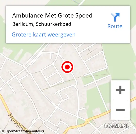 Locatie op kaart van de 112 melding: Ambulance Met Grote Spoed Naar Berlicum, Schuurkerkpad op 21 augustus 2019 15:43