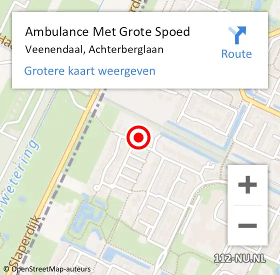 Locatie op kaart van de 112 melding: Ambulance Met Grote Spoed Naar Veenendaal, Achterberglaan op 11 april 2014 10:22
