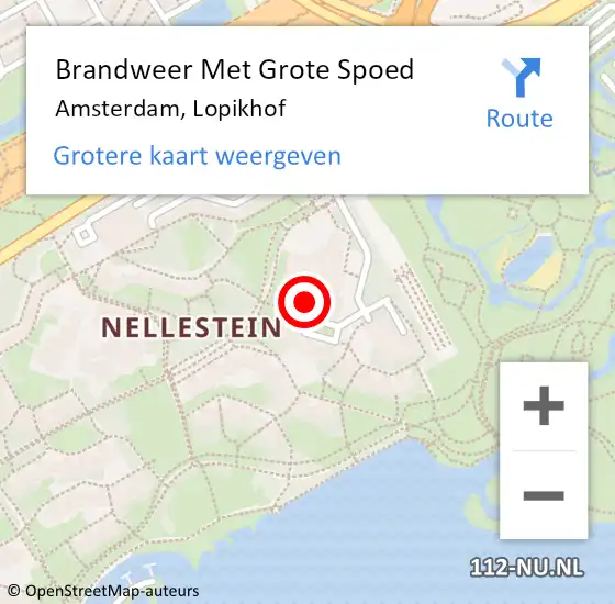 Locatie op kaart van de 112 melding: Brandweer Met Grote Spoed Naar Amsterdam, Lopikhof op 21 augustus 2019 16:45
