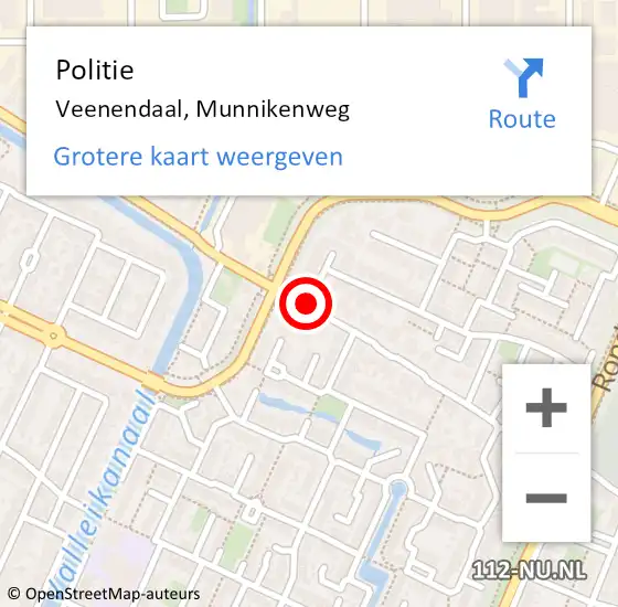 Locatie op kaart van de 112 melding: Politie Veenendaal, Munnikenweg op 21 augustus 2019 16:53