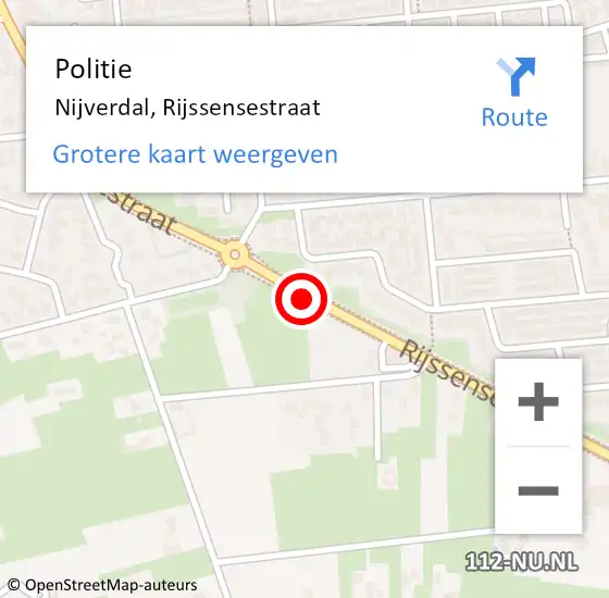Locatie op kaart van de 112 melding: Politie Nijverdal, Rijssensestraat op 21 augustus 2019 17:15