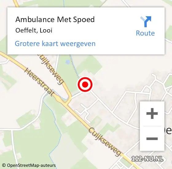 Locatie op kaart van de 112 melding: Ambulance Met Spoed Naar Oeffelt, Looi op 21 augustus 2019 18:49