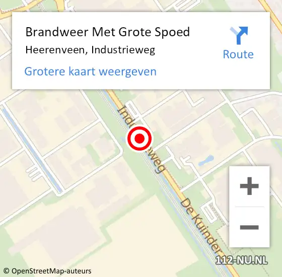 Locatie op kaart van de 112 melding: Brandweer Met Grote Spoed Naar Heerenveen, Industrieweg op 21 augustus 2019 18:55