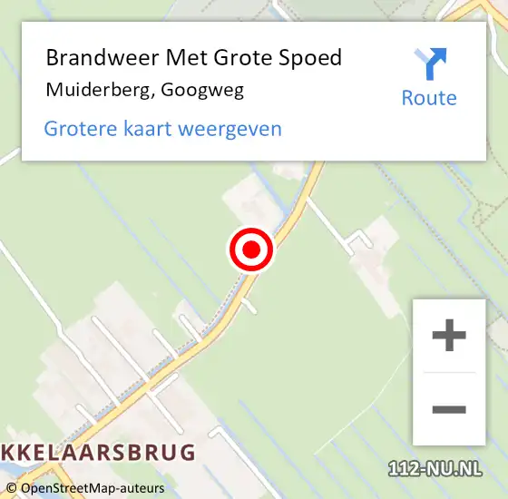 Locatie op kaart van de 112 melding: Brandweer Met Grote Spoed Naar Muiderberg, Googweg op 21 augustus 2019 19:50
