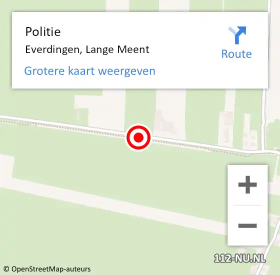 Locatie op kaart van de 112 melding: Politie Everdingen, Lange Meent op 21 augustus 2019 20:28