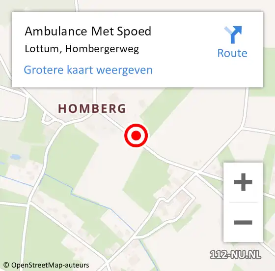 Locatie op kaart van de 112 melding: Ambulance Met Spoed Naar Lottum, Hombergerweg op 11 april 2014 10:42