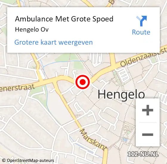 Locatie op kaart van de 112 melding: Ambulance Met Grote Spoed Naar Hengelo Ov op 21 augustus 2019 20:49