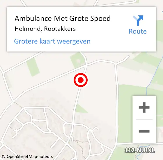 Locatie op kaart van de 112 melding: Ambulance Met Grote Spoed Naar Helmond, Rootakkers op 21 augustus 2019 21:26