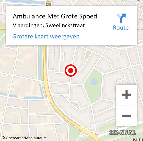 Locatie op kaart van de 112 melding: Ambulance Met Grote Spoed Naar Vlaardingen, Sweelinckstraat op 21 augustus 2019 22:54