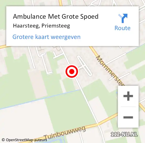 Locatie op kaart van de 112 melding: Ambulance Met Grote Spoed Naar Haarsteeg, Priemsteeg op 22 augustus 2019 01:56