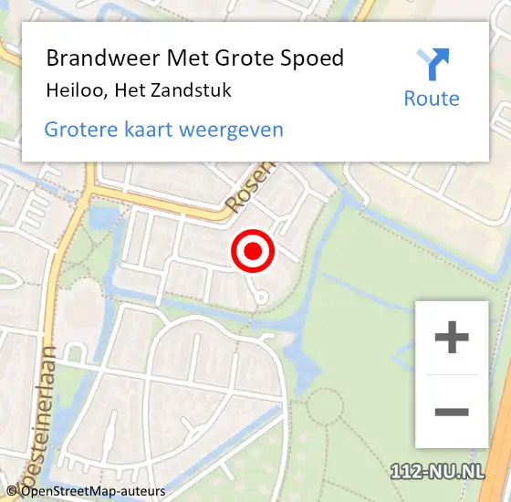 Locatie op kaart van de 112 melding: Brandweer Met Grote Spoed Naar Heiloo, Het Zandstuk op 22 augustus 2019 11:26