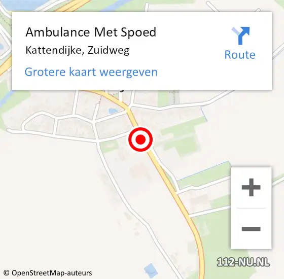 Locatie op kaart van de 112 melding: Ambulance Met Spoed Naar Kattendijke, Zuidweg op 11 april 2014 11:24