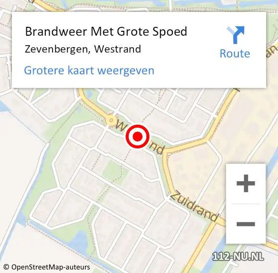 Locatie op kaart van de 112 melding: Brandweer Met Grote Spoed Naar Zevenbergen, Westrand op 22 augustus 2019 11:44