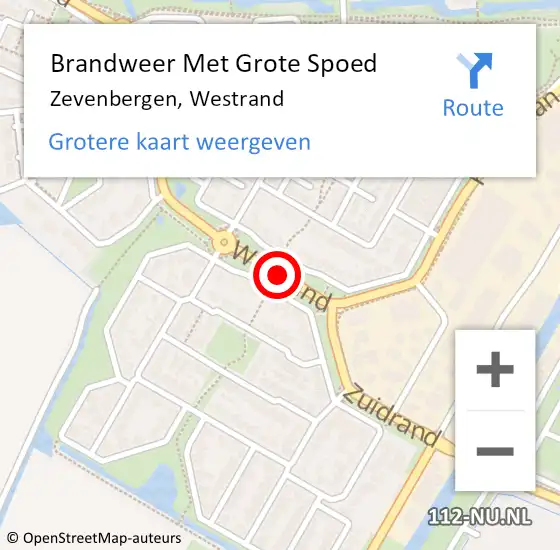Locatie op kaart van de 112 melding: Brandweer Met Grote Spoed Naar Zevenbergen, Westrand op 22 augustus 2019 11:45