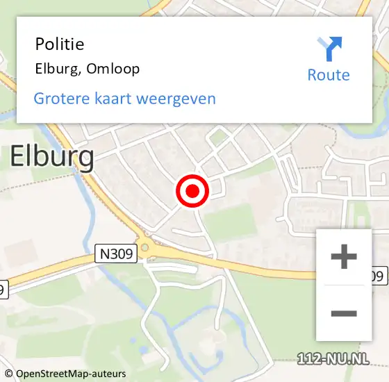 Locatie op kaart van de 112 melding: Politie Elburg, Omloop op 22 augustus 2019 11:55