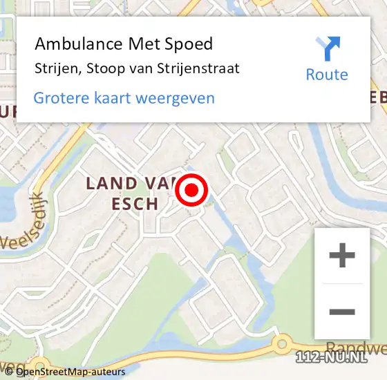 Locatie op kaart van de 112 melding: Ambulance Met Spoed Naar Strijen, Stoop van Strijenstraat op 22 augustus 2019 13:13