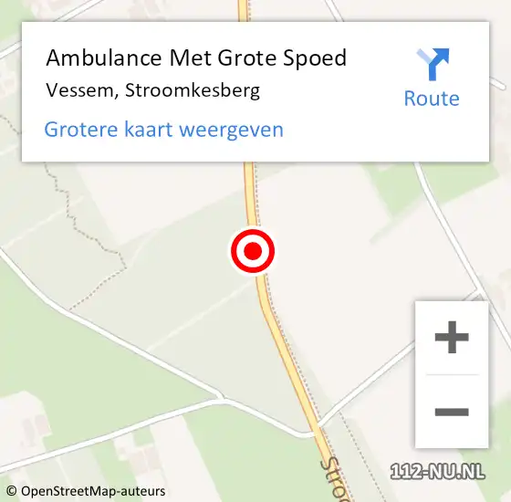 Locatie op kaart van de 112 melding: Ambulance Met Grote Spoed Naar Vessem, Stroomkesberg op 22 augustus 2019 14:01
