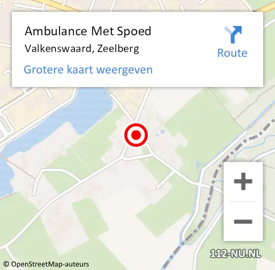 Locatie op kaart van de 112 melding: Ambulance Met Spoed Naar Valkenswaard, Zeelberg op 22 augustus 2019 14:22