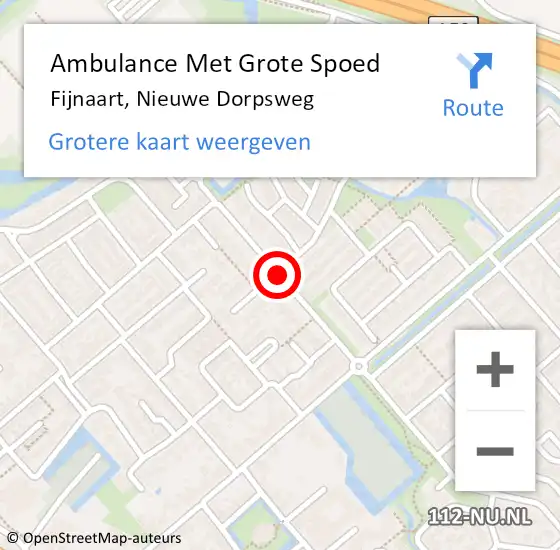 Locatie op kaart van de 112 melding: Ambulance Met Grote Spoed Naar Fijnaart, Nieuwe Dorpsweg op 22 augustus 2019 14:26