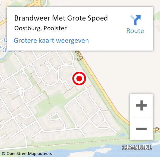 Locatie op kaart van de 112 melding: Brandweer Met Grote Spoed Naar Oostburg, Poolster op 22 augustus 2019 15:58