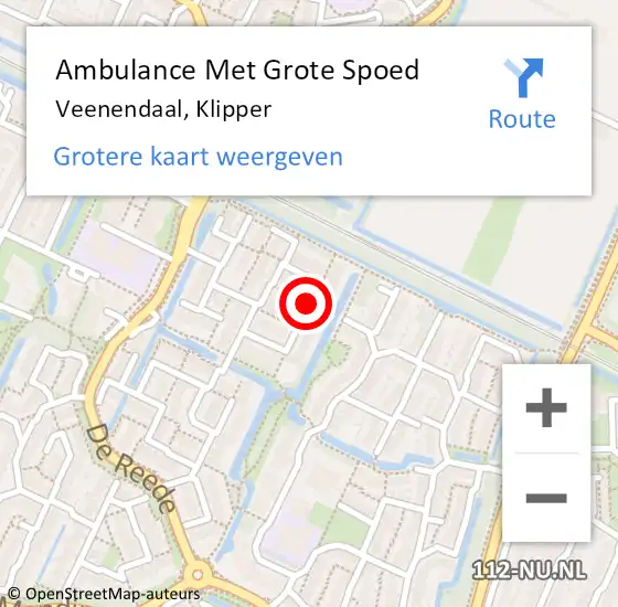 Locatie op kaart van de 112 melding: Ambulance Met Grote Spoed Naar Veenendaal, Klipper op 22 augustus 2019 16:14