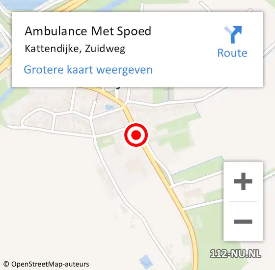 Locatie op kaart van de 112 melding: Ambulance Met Spoed Naar Kattendijke, Zuidweg op 11 april 2014 11:55