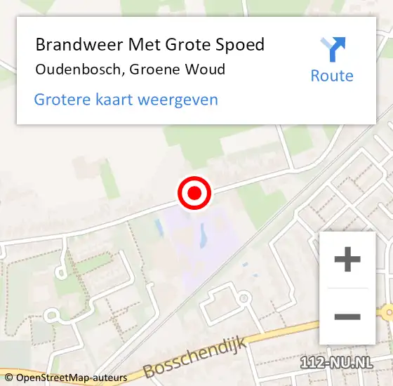 Locatie op kaart van de 112 melding: Brandweer Met Grote Spoed Naar Oudenbosch, Groene Woud op 22 augustus 2019 17:28