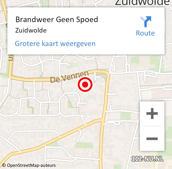 Locatie op kaart van de 112 melding: Brandweer Geen Spoed Naar Zuidwolde op 22 augustus 2019 17:50