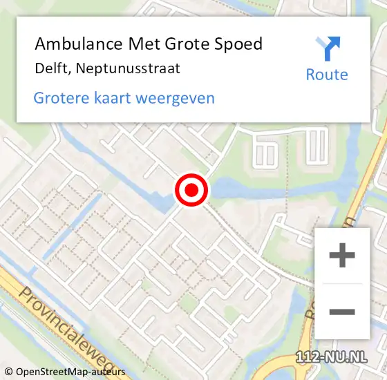 Locatie op kaart van de 112 melding: Ambulance Met Grote Spoed Naar Krommenie, Neptunuslaan op 22 augustus 2019 19:04