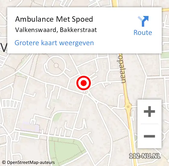 Locatie op kaart van de 112 melding: Ambulance Met Spoed Naar Valkenswaard, Bakkerstraat op 22 augustus 2019 19:28