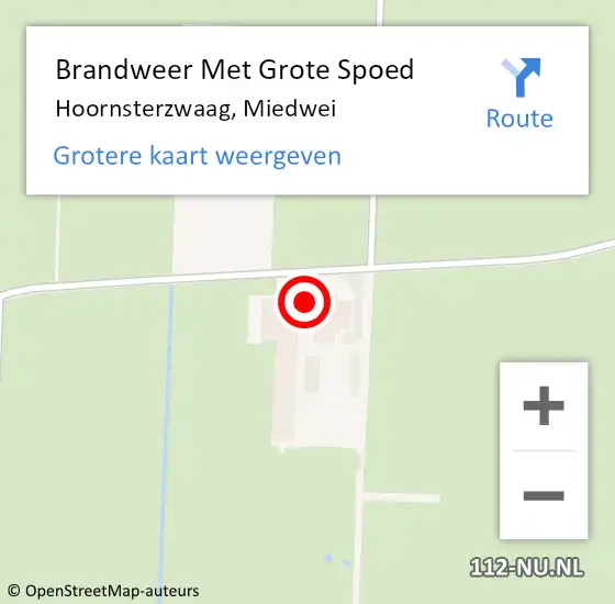 Locatie op kaart van de 112 melding: Brandweer Met Grote Spoed Naar Hoornsterzwaag, Miedwei op 11 april 2014 12:12