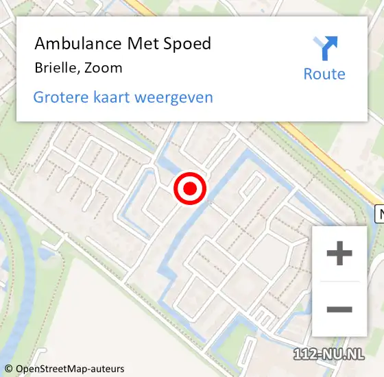 Locatie op kaart van de 112 melding: Ambulance Met Spoed Naar Brielle, Zoom op 22 augustus 2019 21:22