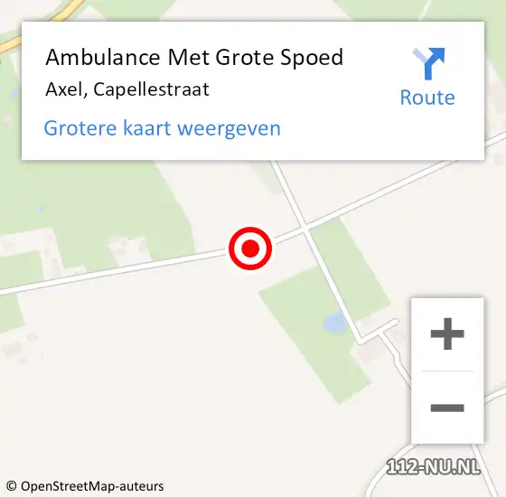 Locatie op kaart van de 112 melding: Ambulance Met Grote Spoed Naar Axel, Capellestraat op 11 april 2014 12:21