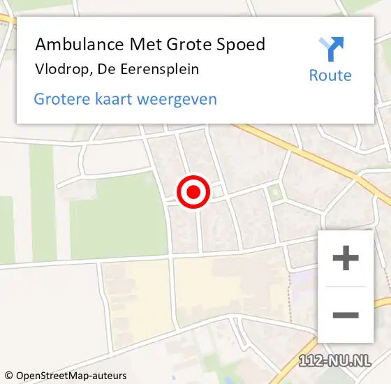 Locatie op kaart van de 112 melding: Ambulance Met Grote Spoed Naar Vlodrop, De Eerensplein op 22 augustus 2019 22:34