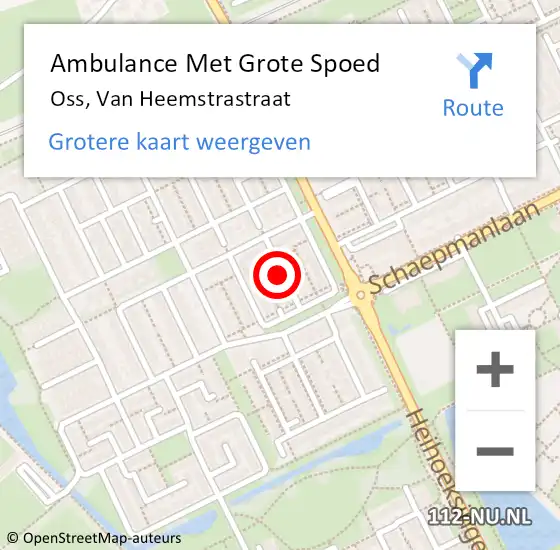 Locatie op kaart van de 112 melding: Ambulance Met Grote Spoed Naar Oss, Van Heemstrastraat op 23 augustus 2019 03:38