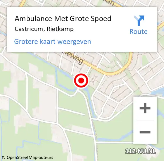 Locatie op kaart van de 112 melding: Ambulance Met Grote Spoed Naar Castricum, Rietkamp op 23 augustus 2019 04:07