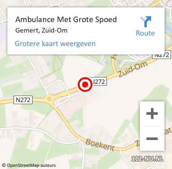 Locatie op kaart van de 112 melding: Ambulance Met Grote Spoed Naar Gemert, Zuid-Om op 23 augustus 2019 06:59
