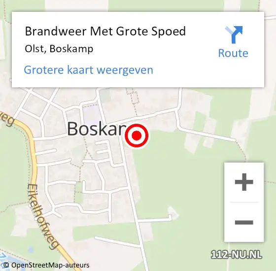 Locatie op kaart van de 112 melding: Brandweer Met Grote Spoed Naar Boskamp op 23 augustus 2019 11:21