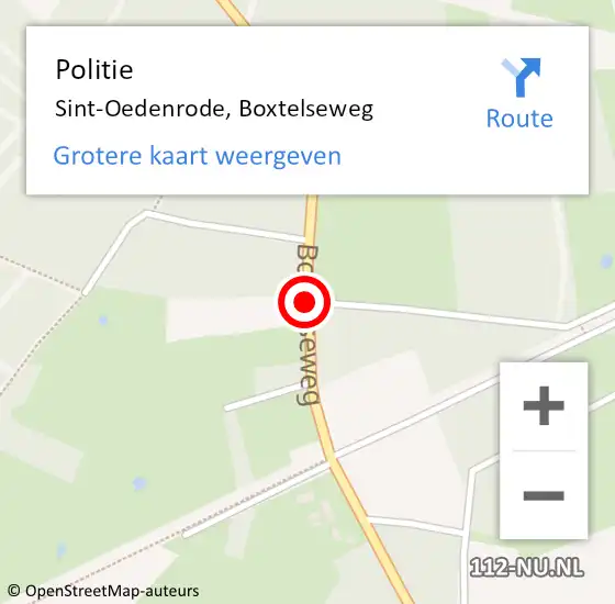 Locatie op kaart van de 112 melding: Politie Sint-Oedenrode, Boxtelseweg op 23 augustus 2019 12:26