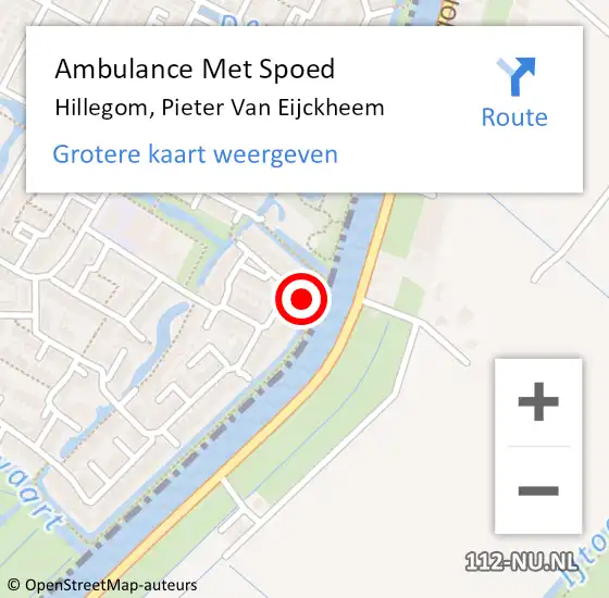 Locatie op kaart van de 112 melding: Ambulance Met Spoed Naar Hillegom, Pieter Van Eijckheem op 11 april 2014 13:10