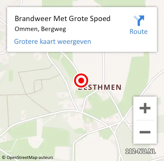 Locatie op kaart van de 112 melding: Brandweer Met Grote Spoed Naar Ommen, Bergweg op 23 augustus 2019 13:51