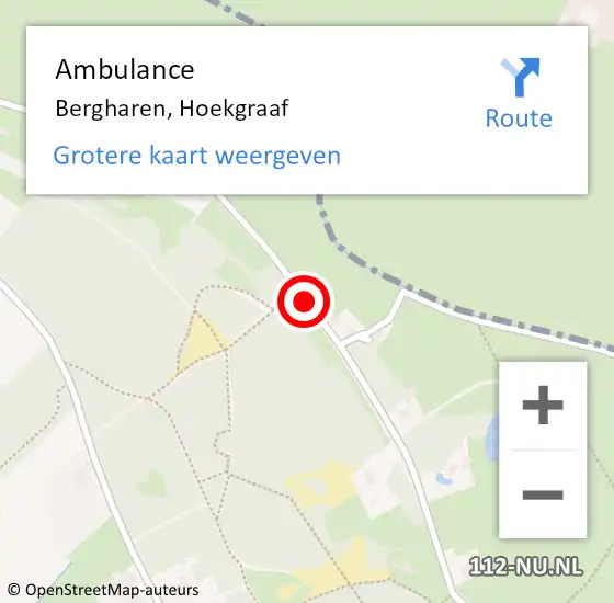 Locatie op kaart van de 112 melding: Ambulance Bergharen, Hoekgraaf op 23 augustus 2019 16:05