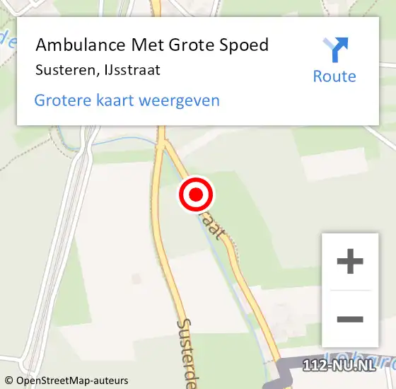Locatie op kaart van de 112 melding: Ambulance Met Grote Spoed Naar Susteren, IJsstraat op 23 augustus 2019 16:21