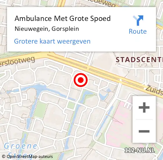 Locatie op kaart van de 112 melding: Ambulance Met Grote Spoed Naar Nieuwegein, Gorsplein op 23 augustus 2019 16:35