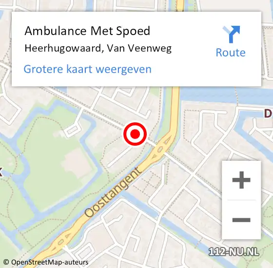 Locatie op kaart van de 112 melding: Ambulance Met Spoed Naar Heerhugowaard, Van Veenweg op 23 augustus 2019 16:42